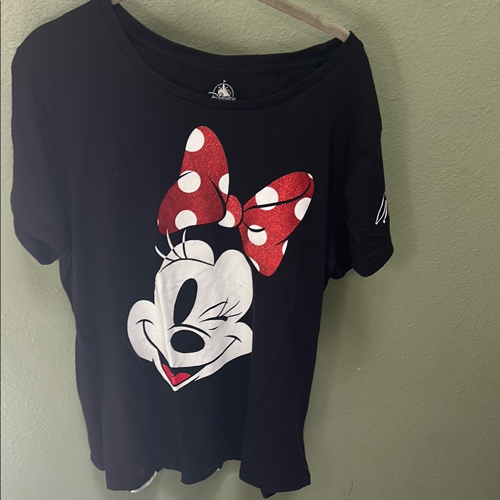 Disney Parks Black and Red Minnie Mouse Short Sleeve Tee